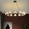 All Brass Round Glass LED Modern Ceiling Chandelier, Home Lighting Decorative Ceiling Light for Living Room, Dining Room,for Decoration view 1