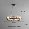 All Brass Round Glass LED Modern Ceiling Chandelier, Home Lighting Decorative Ceiling Light for Living Room, Dining Room,for Decoration view 2