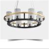 All Brass Round Glass LED Modern Ceiling Chandelier, Home Lighting Decorative Ceiling Light for Living Room, Dining Room,for Decoration view 3