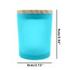 15OZ Thick Glass Candle Jar Container Vessels for Making,WINCUR Empty Round Candle Holder Tins Can w/ Lids Wax Container - Spice, Powder Containers Bulk 10 Pack (Frosted Light Blue 15oz 8*9cm/3.15*3.5 view 2