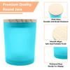 15OZ Thick Glass Candle Jar Container Vessels for Making,WINCUR Empty Round Candle Holder Tins Can w/ Lids Wax Container - Spice, Powder Containers Bulk 10 Pack (Frosted Light Blue 15oz 8*9cm/3.15*3.5 view 3
