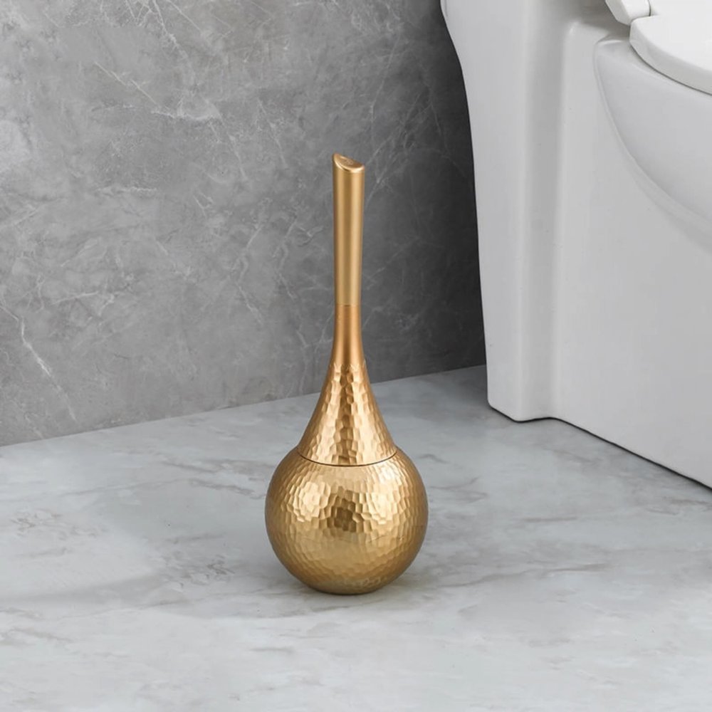 [Anti-Splash Toilet Brush] Removable PP Liner Cleaning Set - ABS Imitation Hammer Handle, deep Cleaning Will not Hurt The Glaze, Multi-Color Optional (Silver/Gold/Black/White)