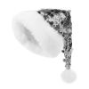 IPENNY Christmas Sparkly Sequin Santa Hat, Glittery Christmas Holiday Hat for Adults,Xmas Party Costume Decoration Accessory (Silver) view 2