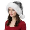 IPENNY Christmas Sparkly Sequin Santa Hat, Glittery Christmas Holiday Hat for Adults,Xmas Party Costume Decoration Accessory (Silver) view 4