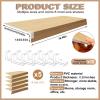 5 Pcs Wire Rack Covers for Pantry 17 x 16 x 1.6 in, 0.29 Inch Thick Easy to Cut PVC Removable Durably Shelf Liners, for Pantry Closet Easy Install, Oak Color view 3