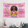 Ahvwhv Customized African American Women Tapestry - Personalized Name Gifts for Black Girl, Black Girl God Says I Am Bible Quotes Inspiring Wall Decor for Bedroom Dorm view 3