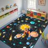 Kossmjx Outer Space Rugs for Kids - 812 Education Learning Classroom Space Rug for Boys Girls Kids Galaxy Solar System Theme Area Rugs Oversized Washable view 1