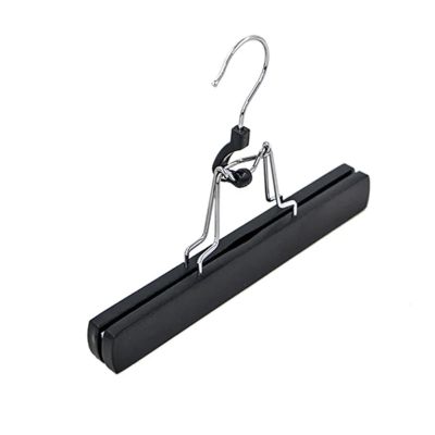 10/20PCS Wooden Pants Hangers,Hanger with Non-Slip Sponge,Non Slip Skirt Racks for Clothes Shorts Slacks(Black,10PCS)