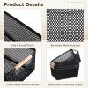 Pack Of Four Plastic Mesh Baskets With Wooden Handles, Storable Bins For Snacks, Fruits, And Cosmetics, Versatile For Kitchen Pantry, Size 10.87.34.8 view 3