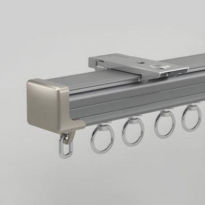 Aluminium Ceiling Track, Heavy-Duty 2.0mm Thicken Curtain Rail, Smooth Sliding Curtains Rod Pole for Windows Cabinet Closet Bathroom Shower Room Divider(Gray,500cm/16.4ft(4 * 125cm))