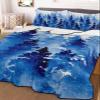 BketraquerC Twin Quilt Set,Watercolor Blue Christmas Tree Lightweight Soft Microfiber Summer Bedspread Coverlet with 2 Pillow Shams,Winter Snowflake 3 Piece Bedding Set for All Seasons view 4