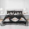 BketraquerC Twin Quilt Set,Halloween Ghost Pumpkin Witch Hat Lightweight Soft Microfiber Summer Bedspread Coverlet with 2 Pillow Shams,Black Checker Dead Trees 3 Piece Bedding Set for All Seasons view 1