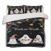 BketraquerC Twin Quilt Set,Halloween Ghost Pumpkin Witch Hat Lightweight Soft Microfiber Summer Bedspread Coverlet with 2 Pillow Shams,Black Checker Dead Trees 3 Piece Bedding Set for All Seasons view 3