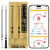 BBQOVN WiFi Sub-1G Wireless Meat Thermometer Unlimited Range 7 NIST Certified Sensors with Ambient Temp 2 Temp Monitoring Ways Digital Smart Base and App for BBQ, Smoker, Grill, Oven (Dual Probes) view 1