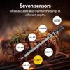 BBQOVN WiFi Sub-1G Wireless Meat Thermometer Unlimited Range 7 NIST Certified Sensors with Ambient Temp 2 Temp Monitoring Ways Digital Smart Base and App for BBQ, Smoker, Grill, Oven (Dual Probes) view 2