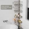 KEGII Shower Caddy Tension Pole, 4-Tier Rustproof Adjustable Corner Bathroom Organizer for Renters, 25114.2 Inch No Drill Space-Saving Shower Storage Rack, Silver Gray view 2