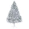 6.9ft White Flocked Artificial Christmas Tree, Snowy Pencil Tree with Realistic PVC Branches, Slim Winter Holiday Decoration, Easy Assembly for Home, Office, Party Decor (White) view 1