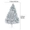 6.9ft White Flocked Artificial Christmas Tree, Snowy Pencil Tree with Realistic PVC Branches, Slim Winter Holiday Decoration, Easy Assembly for Home, Office, Party Decor (White) view 2