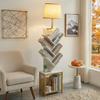 ZEXVIDA 62" Tall Floor Lamp with 8 Tier Bookshelf (Champagne Gold) view 2