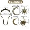 MOROBOR Shower Curtain Hook, 12 Pcs Moon&Sun Waterproof Creative Utility Rolling Shower Curtain Hanger Decorative Shower Curtain Hooks for Bedroom Living Room Bathroom Shower Rods/Bronze view 2