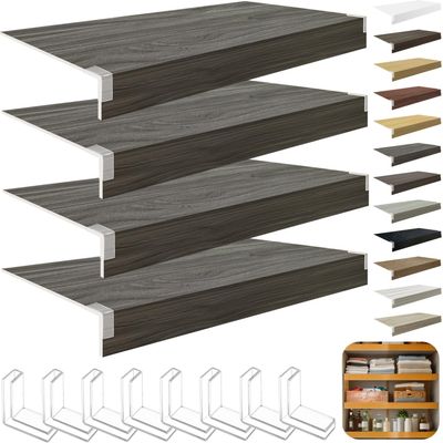 4 Pcs Wire Rack Covers for Pantry, 33x10x2.5 in PVC Wire Shelf Cover, Removable Closet Decoration Shelf Liners (Not Wood) for Kitchen Bathroom Shelving, Durable Moisture Resistant Shelves, Colors#23