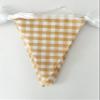 16 Meters 52ft Yellow White Cotton Checkered Banner Double Sided Fabric Gingham Pennant Bunting Triangle Flags Party Decoration for Picnic Birthday Carnival view 1