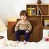 MuaMelop Toddler Chair, 2-in-1 Foldable Kids Couch for 1-3 Years Old, Brown view 2