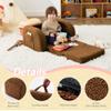 MuaMelop Toddler Chair, 2-in-1 Foldable Kids Couch for 1-3 Years Old, Brown view 4
