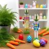 Easter Bunny Nutcracker Wooden 2 Pcs, 12.1 in (30.8 Cm) Decor and Light Blue, Traditional Painted Pine Wood Home Accent Includes view 3
