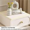 2 Drawers Solid Wood Bedside Table Cream Style Night Stand Leather Finish Bedside Table End Tables Storage Cabinet Solid Construction(Gray,45cm) view 4