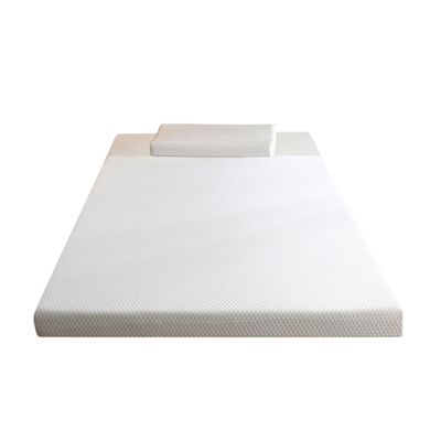 NMGBRDM 3.9in Gel Memory Foam Sprung Double Mattress, Single Bed-10cm Thickness Mattress Topper for Back Pain Relief with Washable Cover and A Pillow(Size:140x200cm)