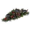 Wreath Christmas Candle Holder, Pine Cone Decorations and Berry Red, Iron Frame 3-Cup, Construction PVC and Iron, Ideal for Decoration Holiday Tabletop view 1