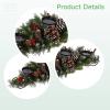Wreath Christmas Candle Holder, Pine Cone Decorations and Berry Red, Iron Frame 3-Cup, Construction PVC and Iron, Ideal for Decoration Holiday Tabletop view 3