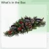 Wreath Christmas Candle Holder, Pine Cone Decorations and Berry Red, Iron Frame 3-Cup, Construction PVC and Iron, Ideal for Decoration Holiday Tabletop view 4