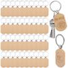 70 Pcs Wood Key Chain Bulk, Wooden Keychains, Wood Key Ring Key Tag For Diy Gift Crafts, Engraving Blanks Wooden Blank Keychains view 1
