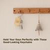 70 Pcs Wood Key Chain Bulk, Wooden Keychains, Wood Key Ring Key Tag For Diy Gift Crafts, Engraving Blanks Wooden Blank Keychains view 4