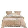 SiJiiEE 3D Rose Lace Frilly Wedding Bed Set Velvet Duvet Cover Pillowcase(OneColor,200X230cm 4pcs) view 1