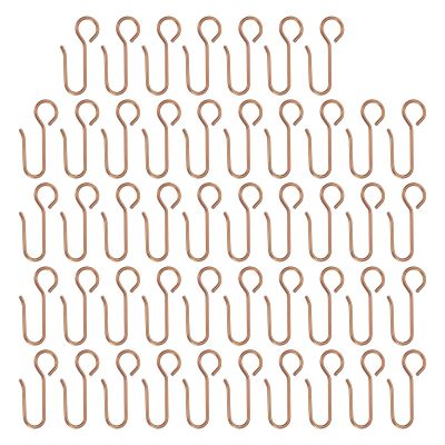 PATIKIL Metal Curtain Track Hooks, 48Pcs S-Shaped Steel Drapery Wire Hook Pins for Ceiling Wall Drape Track Shower Curtains Door Curtains, Rose Gold