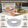 4PCS Microwave Cool Plate with Handles Heat Resistant Bowl Holder Spill Proof Microwave Carrying Tray for Hot Bowls Plates Soup Meals Dishwasher Safe view 3