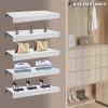 ACJSDGL PVC Faux Wood Wire Rack Covers 39x18x1.6in Removable Wood Pantry Shelves cover0.3 Thicken Wire Shelf Liners for Kitchen Cabinet Protection and Bathroom Storage White view 3