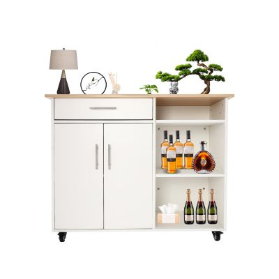 Kitchen Island Cart with Storage, Kitchen Island Cart with Storage, Adjustable Shelf & Towel Rack, Rolling Island Table, Rolling Kitchen Trolley Cart with Brakes for Kitchen,Dinning Room,Black