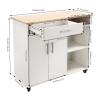 Kitchen Island Cart with Storage, Kitchen Island Cart with Storage, Adjustable Shelf & Towel Rack, Rolling Island Table, Rolling Kitchen Trolley Cart with Brakes for Kitchen,Dinning Room,Black view 2