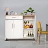 Kitchen Island Cart with Storage, Kitchen Island Cart with Storage, Adjustable Shelf & Towel Rack, Rolling Island Table, Rolling Kitchen Trolley Cart with Brakes for Kitchen,Dinning Room,Black view 3