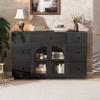 Christopher Knight Home Mia Modern Storage Cabinet with Doors and Drawers, Wooden Sideboard Cabinet with Adjustable Shelf, Freestanding Buffet Cabinet with Storage for Dining Room, Black view 4