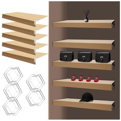 ACJSDGL Wire Rack Covers for Pantry 18x16x1.6in PVC Wood-Style Shelf Liners for Bathroom,Pantry & Closet -Removable & Attractive Wire Shelf Covers to Beautify Your Space Oak Color