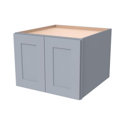 HCIOAN Solid Wood Wall Cabinet,Shaker Style Wall-Mounted Kitchen Storage Cabinet with Soft-Close Doors, RTA Pantry Organizer for Bathroom, Garage, Laundry (Grey, 33" W x 24" D x 18" H)