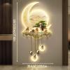3D Wall Decor with Light art, Wall Art Decor with Metal Ball Pendant, 3D Relief LED Decorative Painting, Plug-in Power Supply, for Entrance, Corridor(B,23.6 * 47.2IN) view 2