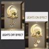 3D Wall Decor with Light art, Wall Art Decor with Metal Ball Pendant, 3D Relief LED Decorative Painting, Plug-in Power Supply, for Entrance, Corridor(B,23.6 * 47.2IN) view 3