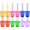 byepica Shot Glasses Necklaces 36 Pcs, Hanging Loops Beads Plastic Party Pack with Shot Glasses, Bulk Christmas Halloween St. Patrick's Day Parties Colorful view 1