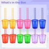byepica Shot Glasses Necklaces 36 Pcs, Hanging Loops Beads Plastic Party Pack with Shot Glasses, Bulk Christmas Halloween St. Patrick's Day Parties Colorful view 4